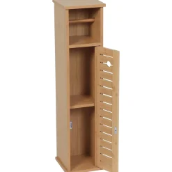 Meuble Salle De Bain|Rangement Salle De Bain|TENDANCE Meuble dérouleur papier toilette avec réserve (H75 cm) Trinidad Naturel