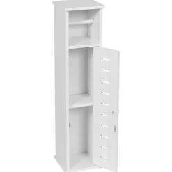 Meuble Salle De Bain|Rangement Salle De Bain|TENDANCE Meuble dérouleur papier toilette avec réserve (H75 cm) Santorin Blanc