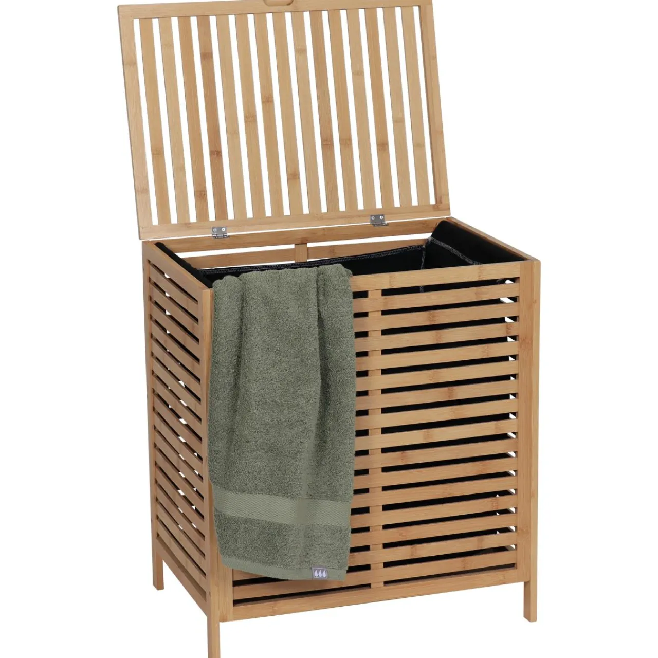 Meuble Salle De Bain|Panier Et Organisateur|TENDANCE Meuble panier à linge en bambou (53 x H60 cm) Harmonie Naturel