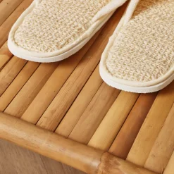 Meuble Salle De Bain|Rangement D'Entrée|EMINZA Meuble portant pliable avec penderie en bambou (H176 cm) Hanoï Naturel