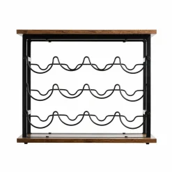 Range Bouteilles|EMINZA Meuble range-bouteilles industriel 12 emplacements (H40 cm) Auguste Noir