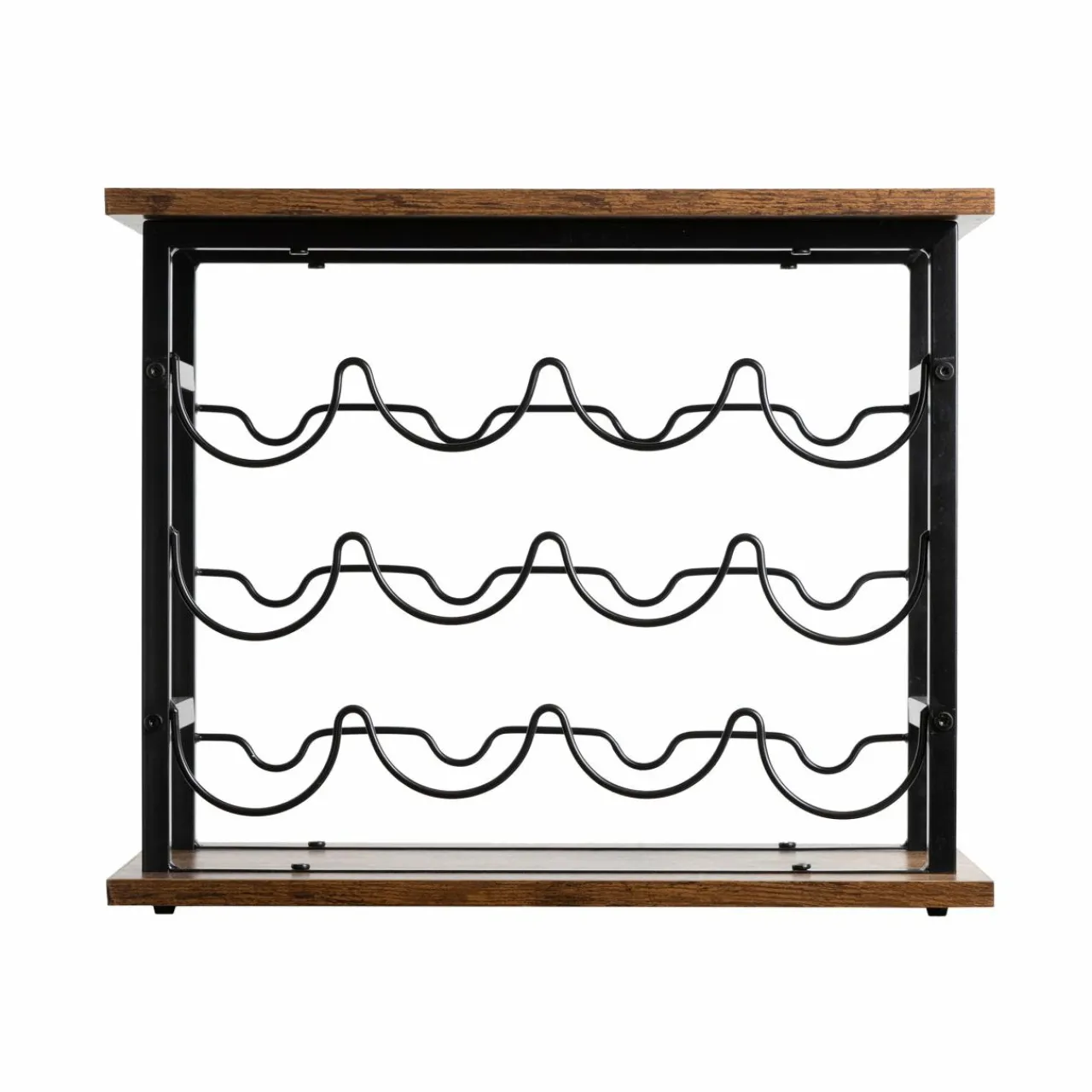 Range Bouteilles|EMINZA Meuble range-bouteilles industriel 12 emplacements (H40 cm) Auguste Noir