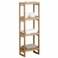 Meuble Salle De Bain|Rangement Salle De Bain|TENDANCE Meuble rangement 4 étagères (33 x H100 cm) Anako Naturel