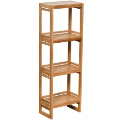 Meuble Salle De Bain|Rangement Salle De Bain|TENDANCE Meuble rangement 4 étagères (33 x H100 cm) Anako Naturel