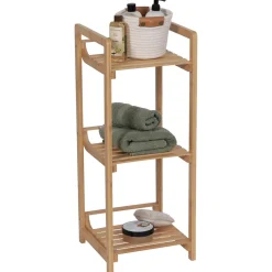 Meuble Salle De Bain|Rangement Salle De Bain|TENDANCE Meuble rangement bambou 3 étagères (30 x H75 cm) Harmonie Naturel