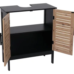 Meuble Salle De Bain|Rangement Salle De Bain|TENDANCE Meuble sous lavabo (60 x H70 cm) Bergen Noir