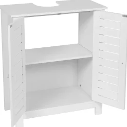 Meuble Salle De Bain|Rangement Salle De Bain|TENDANCE Meuble sous lavabo (60 x H70 cm) Santorin Blanc