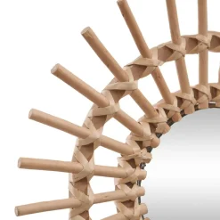 Miroir|ATMOSPHERA Miroir en rotin (D30 cm) Soleil Naturel