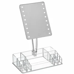 Panier Et Organisateur|Accessoire Salle De Bain|ATMOSPHERA Miroir LED et organisateur Selena Transparent
