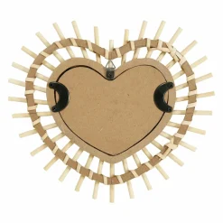 Miroir|OSTARIA Miroir mural en bambou (H22 cm) Coeur Naturel