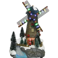 Village De Noël Lumineux|KAEMINGK Moulin à vent illuminé à piles (H30 cm) Magie de Noël