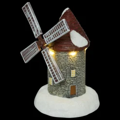 Village De Noël Lumineux|FEERIC LIGHTS Moulin à vent lumineux à piles (H16 cm) Ailes en mouvement