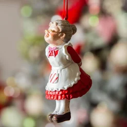 Décoration De Sapin|KAEMINGK Mère Noël à suspendre (H10 cm) Christmas et blanc Rouge