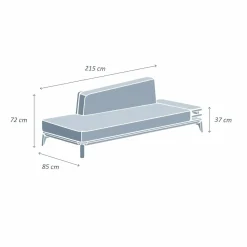 Transat|Canapé, Fauteuil Et Table Basse|MOBELLIA Méridienne de jardin en aluminium Monte Carlo et taupe Blanc