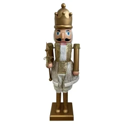 Personnage, Objet Grand Format|Père Noël, Animaux Et Personnage|EMINZA Musicien Casse-noisette (H160 cm) musical et animé Pavel Or