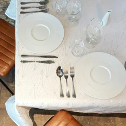 Nappe Et Chemin De Table|L'EFFET PAPILLON Nappe de Noël rectangulaire (145 x 240 cm) Facette Blanc