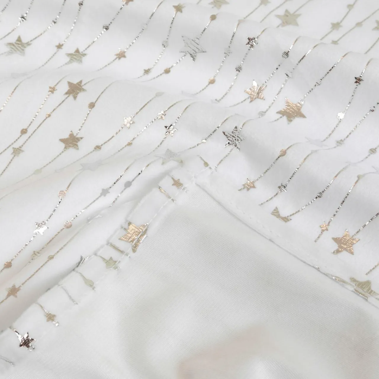 Nappe Et Chemin De Table|JJA Nappe de Noël rectangulaire (140 x 240 cm) Pluie d'étoiles he Blanc