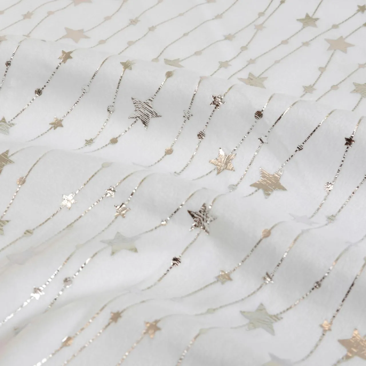 Nappe Et Chemin De Table|JJA Nappe de Noël rectangulaire (140 x 240 cm) Pluie d'étoiles he Blanc