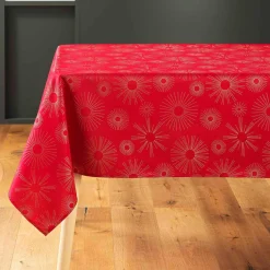 Nappe Et Chemin De Table|DOUCEUR D'INTERIEUR Nappe de Noël rectangulaire (150 x 240 cm) Pampille métallisé Rouge