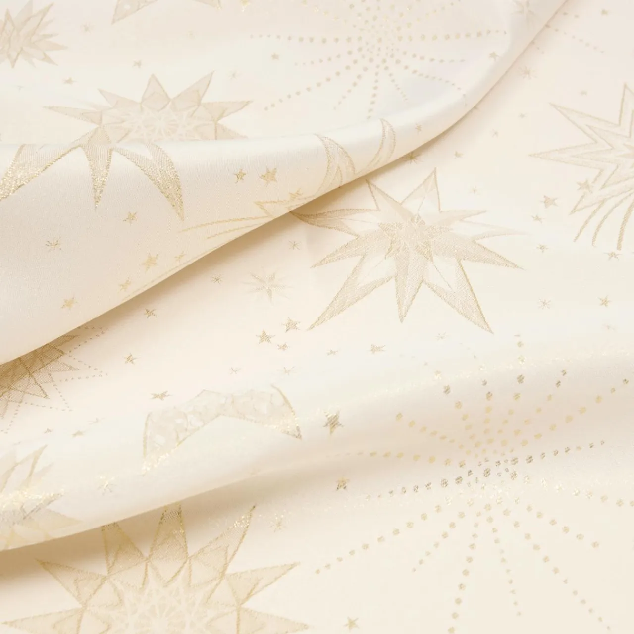Nappe Et Chemin De Table|JJA Nappe de Noël rectangulaire (360 x 140 cm) Nuit étoilée et doré Beige