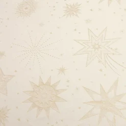 Nappe Et Chemin De Table|JJA Nappe de Noël rectangulaire (140 x 240 cm) Nuit étoilée et doré Beige