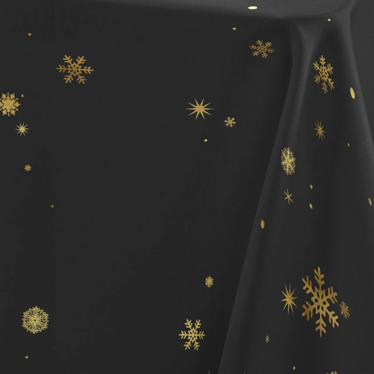 Nappe Et Chemin De Table|Douceur d interieur Nappe de Noël rectangulaire (150 x 240 cm) Constellation et doré Noir