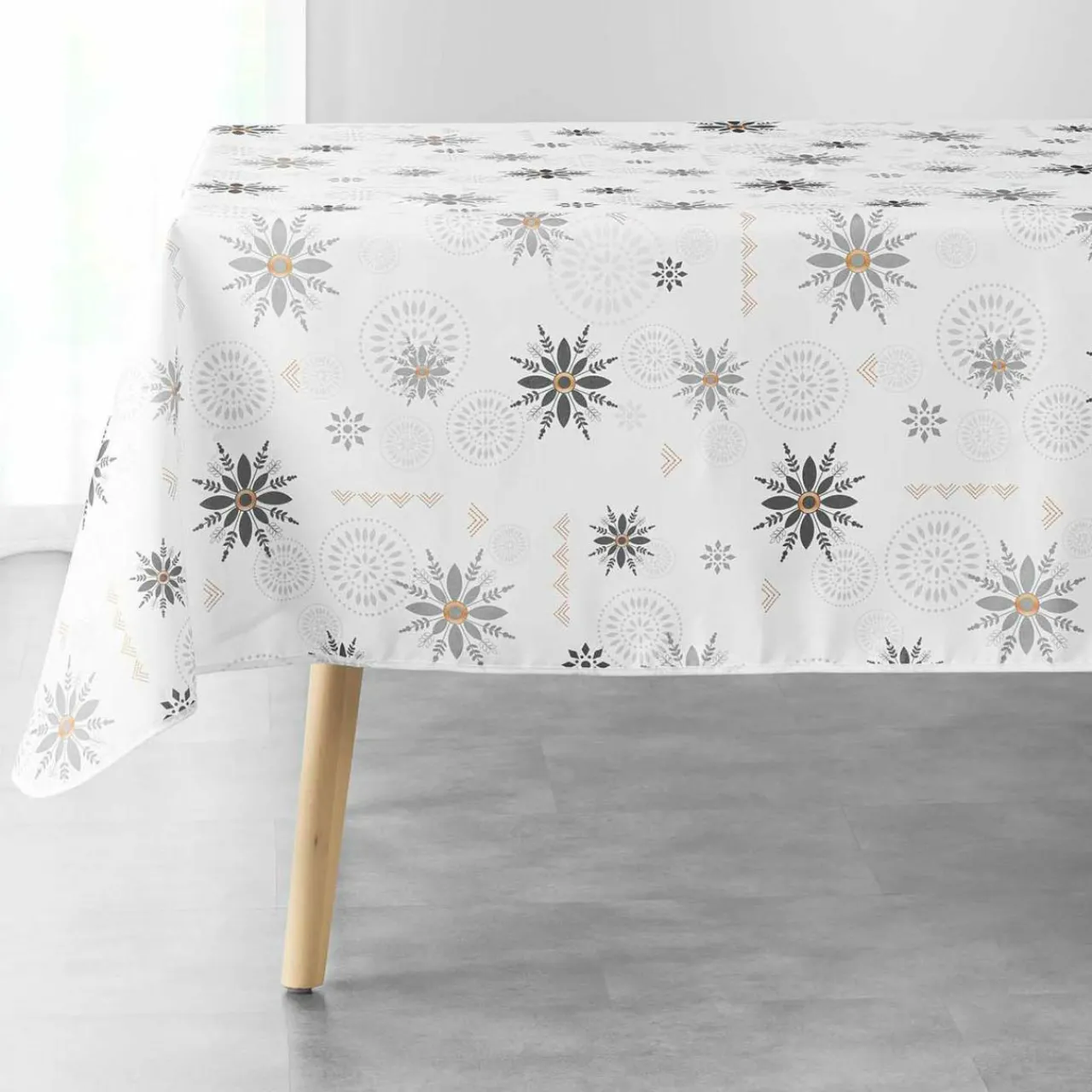 Nappe Et Chemin De Table|DOUCEUR D'INTERIEUR Nappe de Noël rectangulaire (150 x 240 cm) Enchanté Blanc