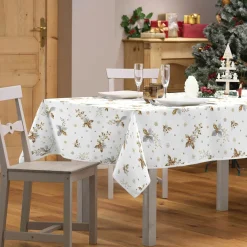 Nappe Et Chemin De Table|Douceur d interieur Nappe de Noël rectangulaire (150 x 300 cm) Guido Blanc