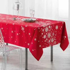 Nappe Et Chemin De Table|DOUCEUR D'INTERIEUR Nappe de Noël rectangulaire (150 x 300 cm) Constellation Rouge