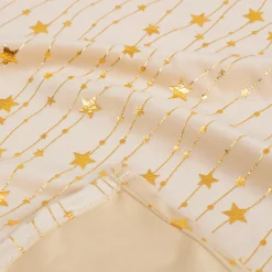 Nappe Et Chemin De Table|JJA Nappe de Noël rectangulaire (360 x 140 cm) Pluie d'étoiles et doré Ivoire