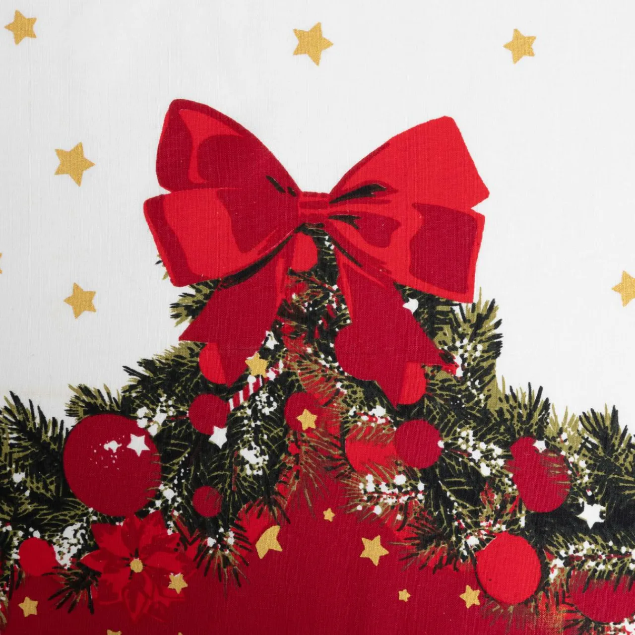 Nappe Et Chemin De Table|FEERIC LIGHTS Nappe de Noël rectangulaire coton (140 x 240 cm) Guirlande Festive Rouge