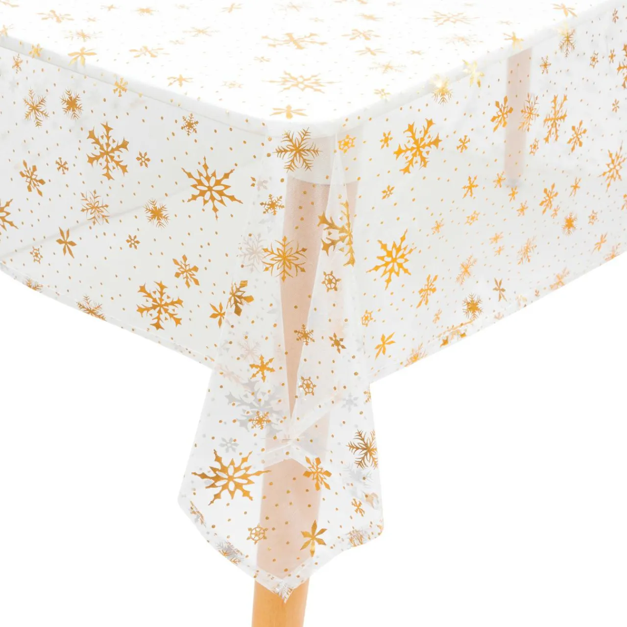 Nappe Et Chemin De Table|JJA Nappe de Noël rectangulaire (140 x 360 cm) Flocon de neige Blanc