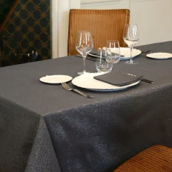 Nappe Et Chemin De Table|L'EFFET PAPILLON Nappe de Noël rectangulaire (150 x 300 cm) Etincelle Anthracite