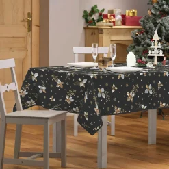 Nappe Et Chemin De Table|Douceur d interieur Nappe de Noël rectangulaire (150 x 240 cm) Guido Gris Anthracite