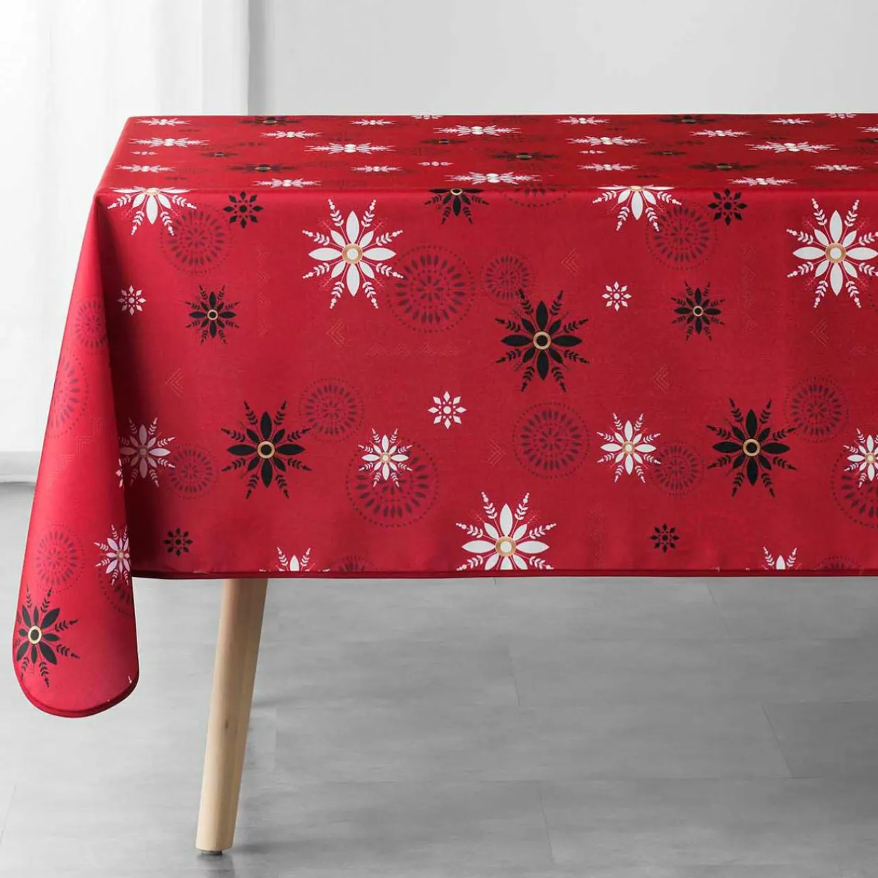 Nappe Et Chemin De Table|DOUCEUR D'INTERIEUR Nappe de Noël rectangulaire (150 x 300 cm) Enchanté Rouge