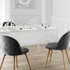 Nappe Et Chemin De Table|douceur d'intu017drieur Nappe de Noël rectangulaire anti tache (140 x 240 cm) Firmament et doré Blanc