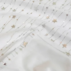 Nappe Et Chemin De Table|JJA Nappe de Noël rectangulaire (140 x 360 cm) Pluie d'étoiles he Blanc