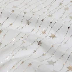 Nappe Et Chemin De Table|JJA Nappe de Noël rectangulaire (140 x 360 cm) Pluie d'étoiles he Blanc