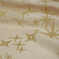 Nappe Et Chemin De Table|JJA Nappe de Noël rectangulaire (140 x 240 cm) Étoiles Célestes et doré Beige