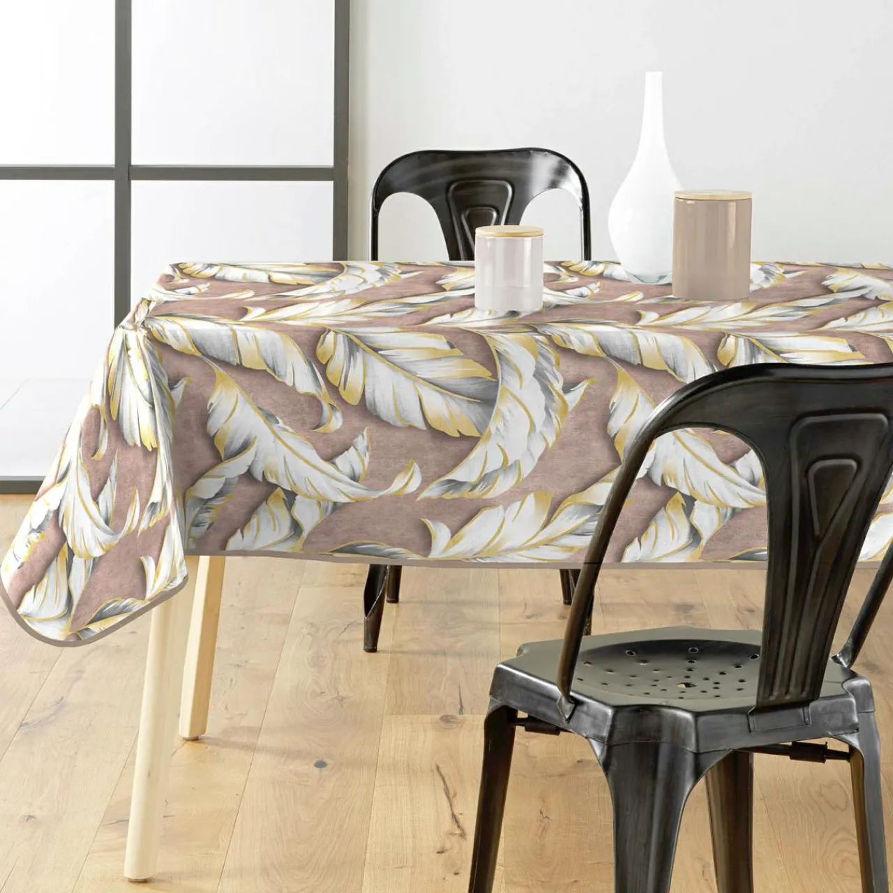 Nappe De Table|douceur d'intu017drieur Nappe enduite PVC rectangulaire imperméable (240 x 140 cm) Ebany Chocolat
