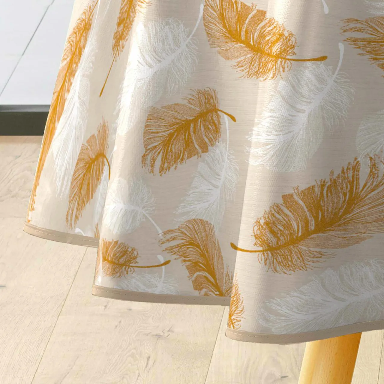 Nappe De Table|douceur d'intu017drieur Nappe enduite PVC Ronde (160 cm) Sarina Taupe