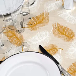 Nappe De Table|douceur d'intu017drieur Nappe enduite PVC Ronde (160 cm) Sarina Taupe