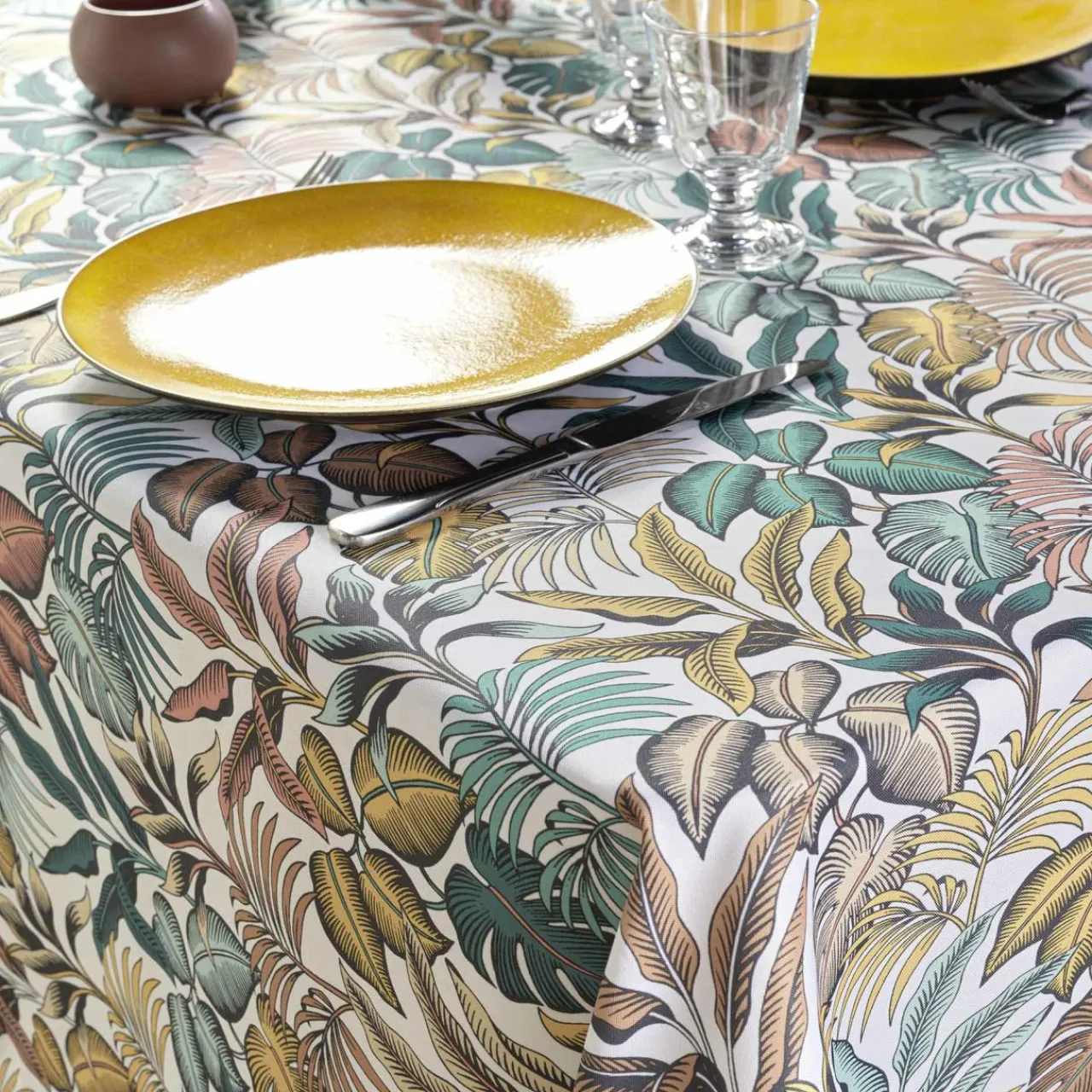 Nappe De Table|douceur d'intu017drieur Nappe rectangulaire anti tache (145 x 240 cm) Stylis Jaune