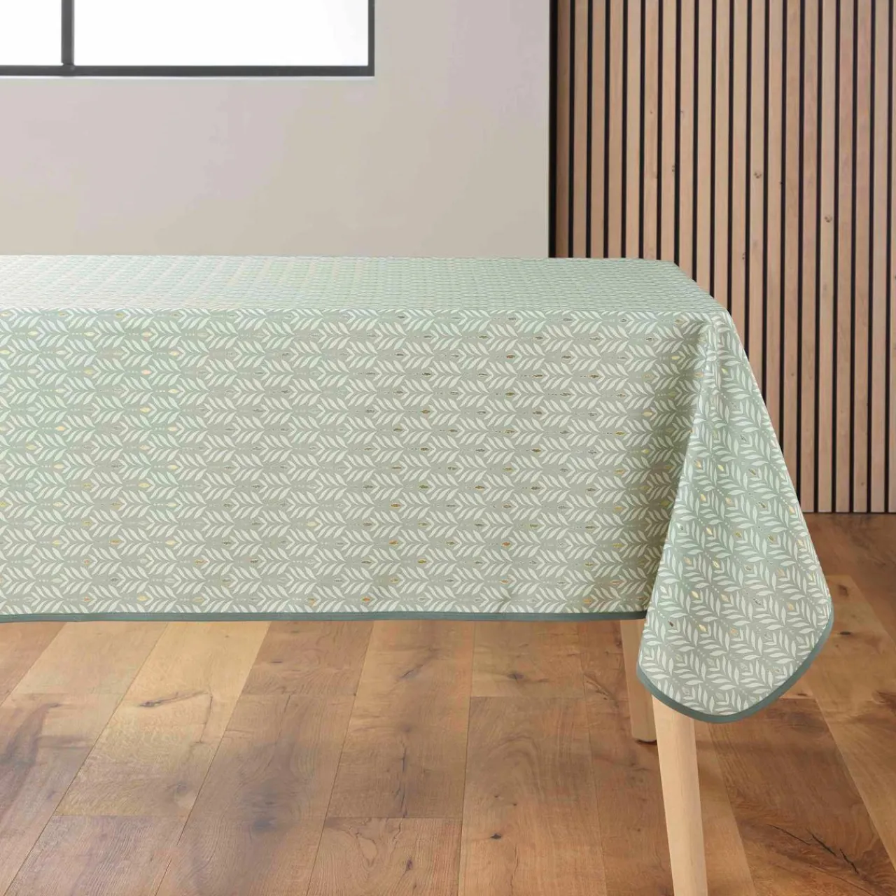 Nappe De Table|douceur d'intu017drieur Nappe rectangulaire anti tache (145 x 240 cm) Piana Vert sauge