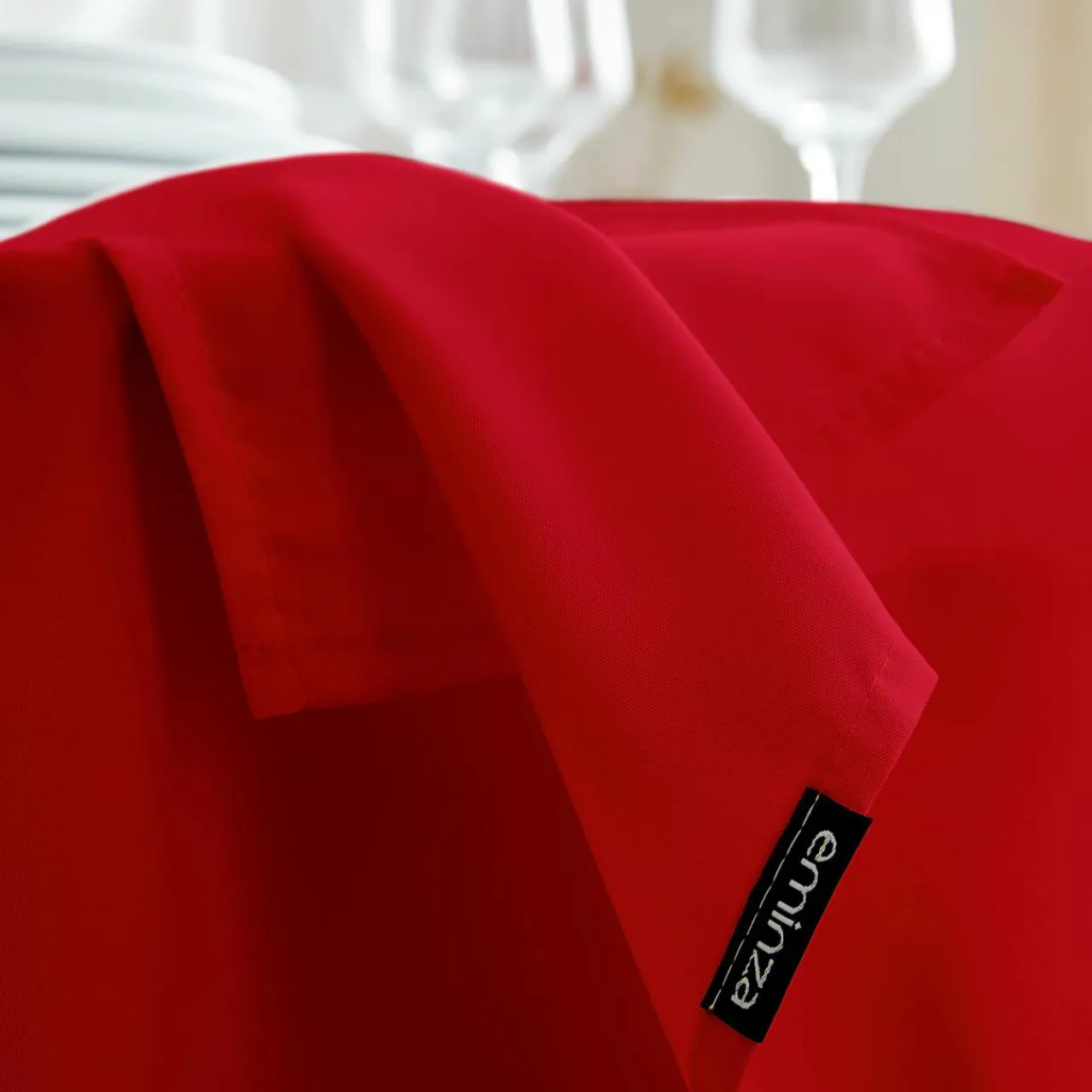 Nappe De Table|EMINZA Nappe rectangulaire anti tache (140 x 350 cm) Elise Rouge