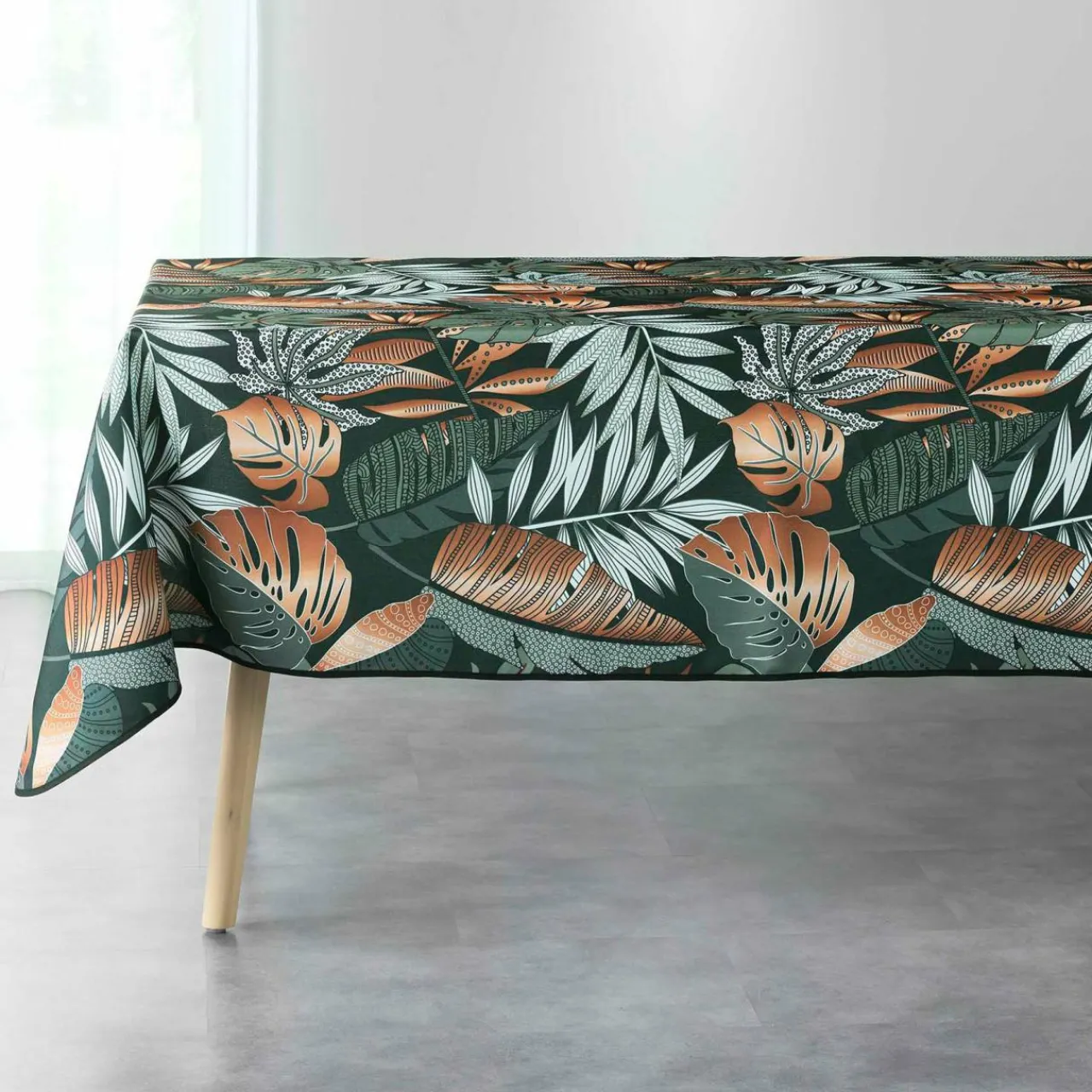 Nappe De Table|DOUCEUR D'INTERIEUR Nappe rectangulaire anti tache (150 x 240 cm) Alianor Vert kaki