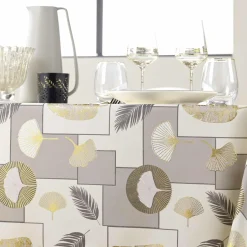 Nappe De Table|douceur d'intu017drieur Nappe rectangulaire anti tache (145 x 240 cm) Natane Beige