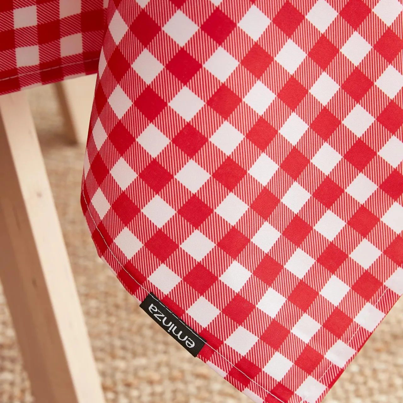 Nappe De Table|EMINZA Nappe rectangulaire anti tache (140 x 200 cm) Elise Vichy Rouge Vichy-rouge