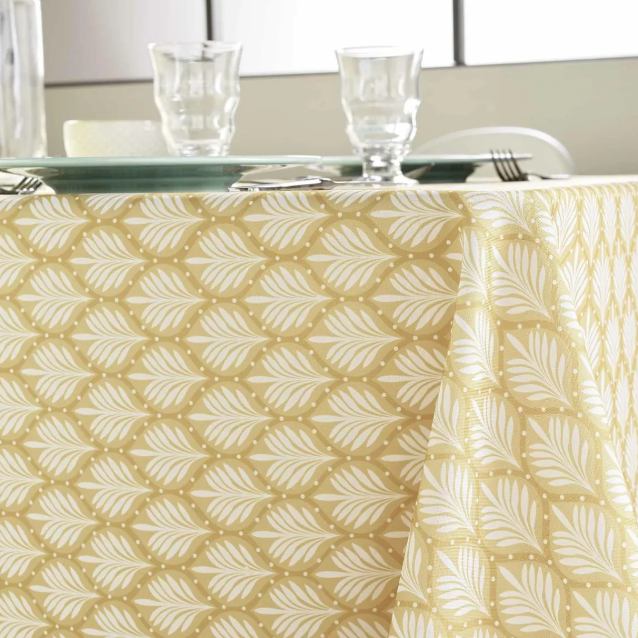 Nappe De Table|douceur d'intu017drieur Nappe rectangulaire anti tache (145 x 240 cm) Davia Jaune ocre