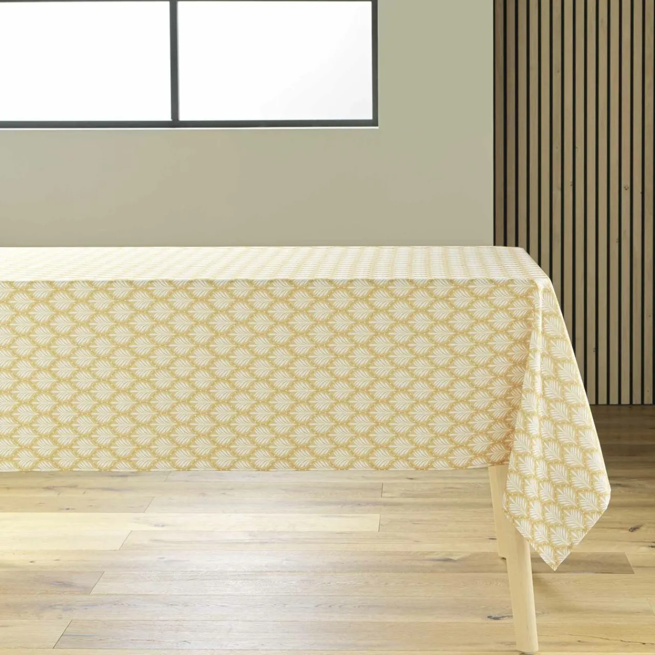 Nappe De Table|douceur d'intu017drieur Nappe rectangulaire anti tache (145 x 240 cm) Davia Jaune ocre